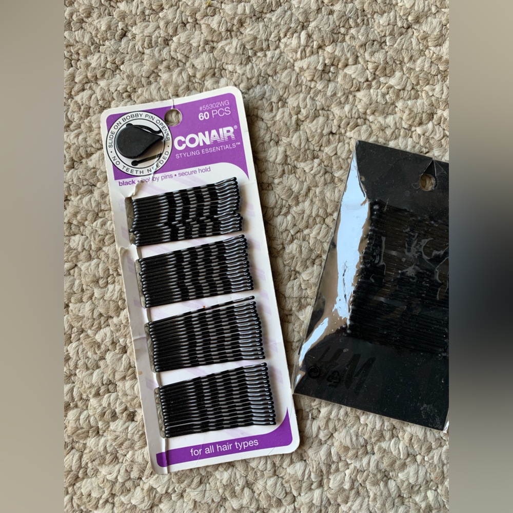 NWT 90 Black Bobby Hair Pins
